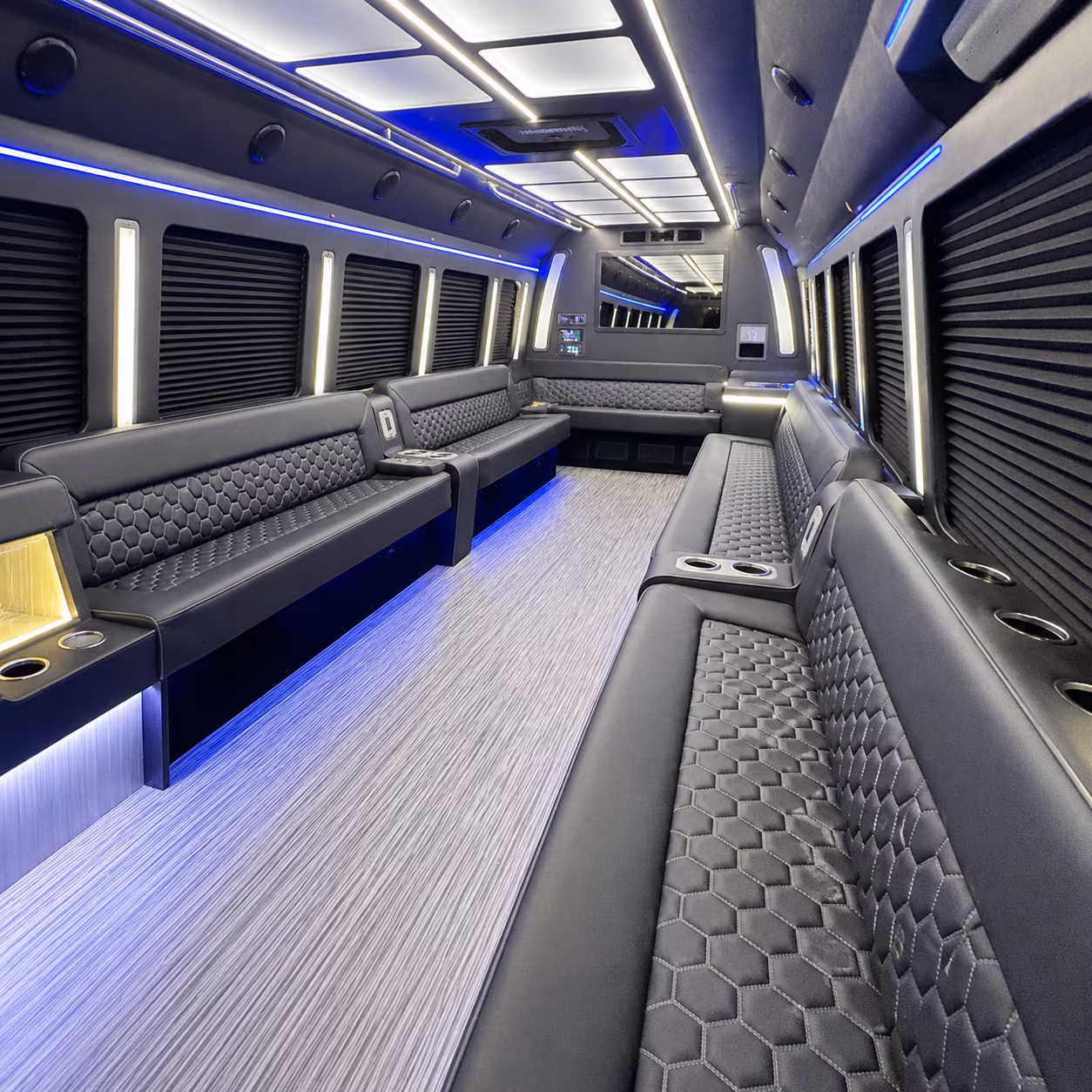 clovis party bus rental interior